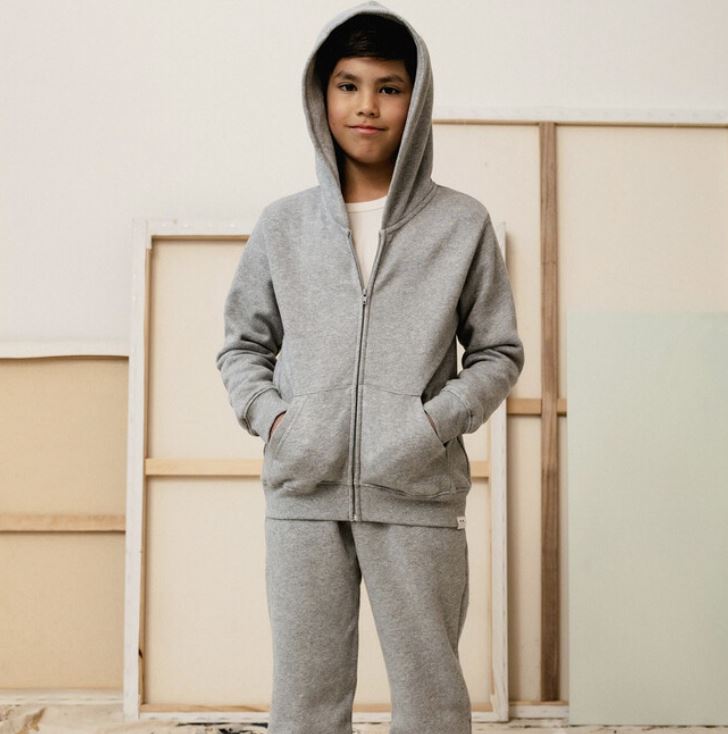 Felice Classic Zip-Up - Heather Grey Hoodies Petit Vilains 