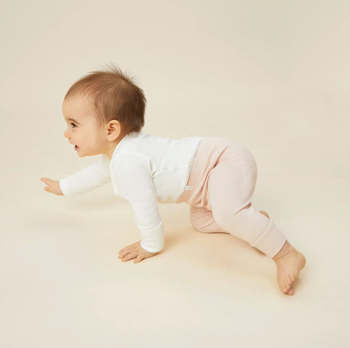 Long Sleeve Bodysuit - Blush Stripe Bodysuits + Onesies Mori 