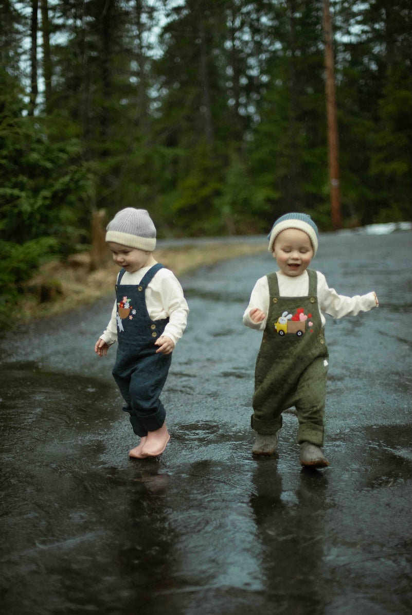 Spread the Love Quilted Overalls - Pine - Pine