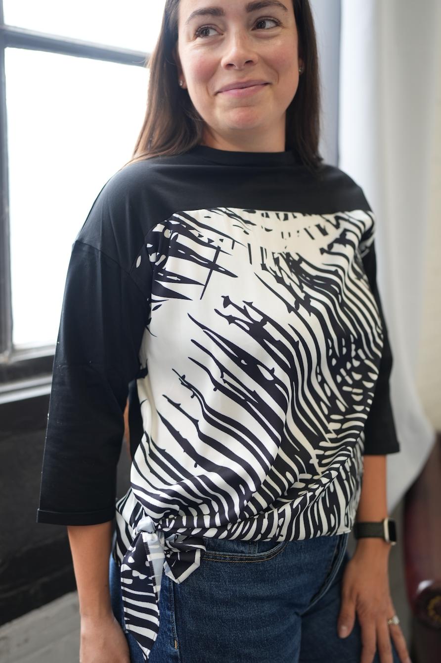 Sandra Top - Black Leaf