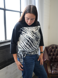 Sandra Top - Black Leaf