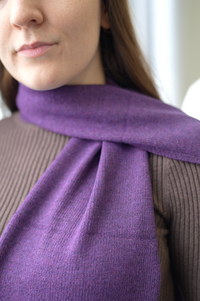 9.5"x66" Plain Jersey Scarf With Lurex - Aubergine