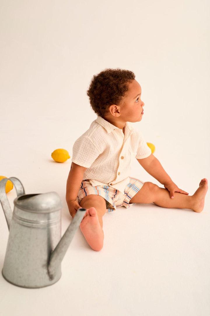 Soft Gauze Cotton Baby Shirt - Ivory