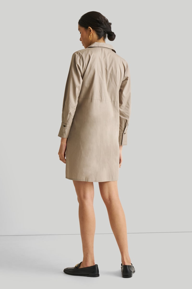 Front Twist Dress - Poplin Ecru