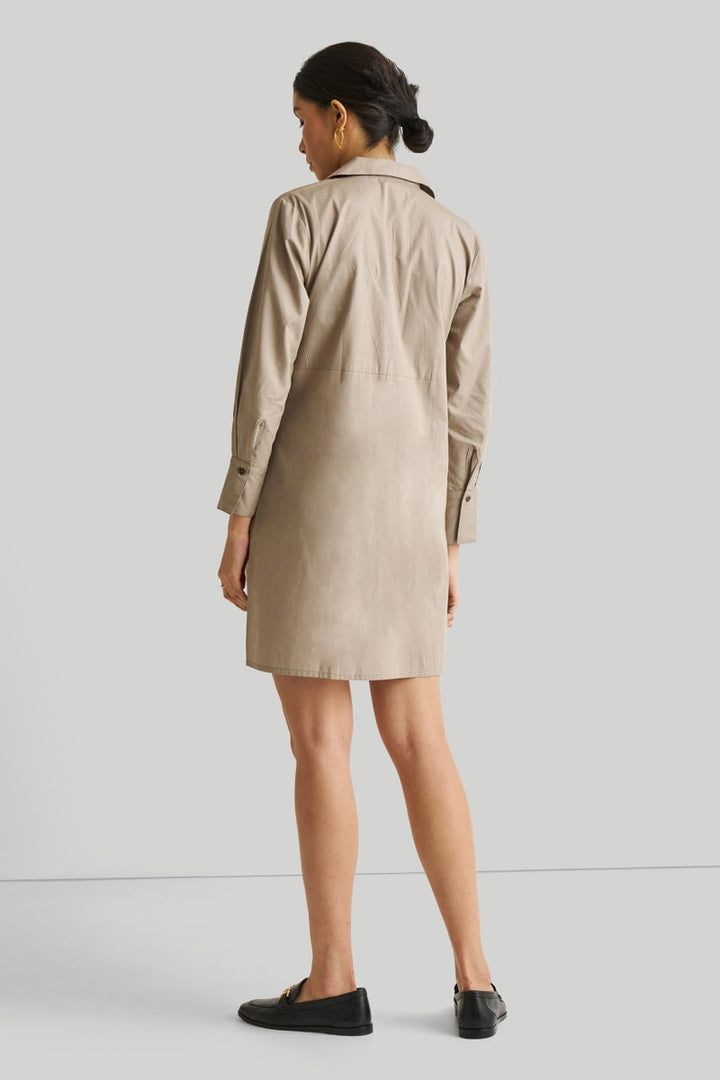 Front Twist Dress - Poplin Ecru