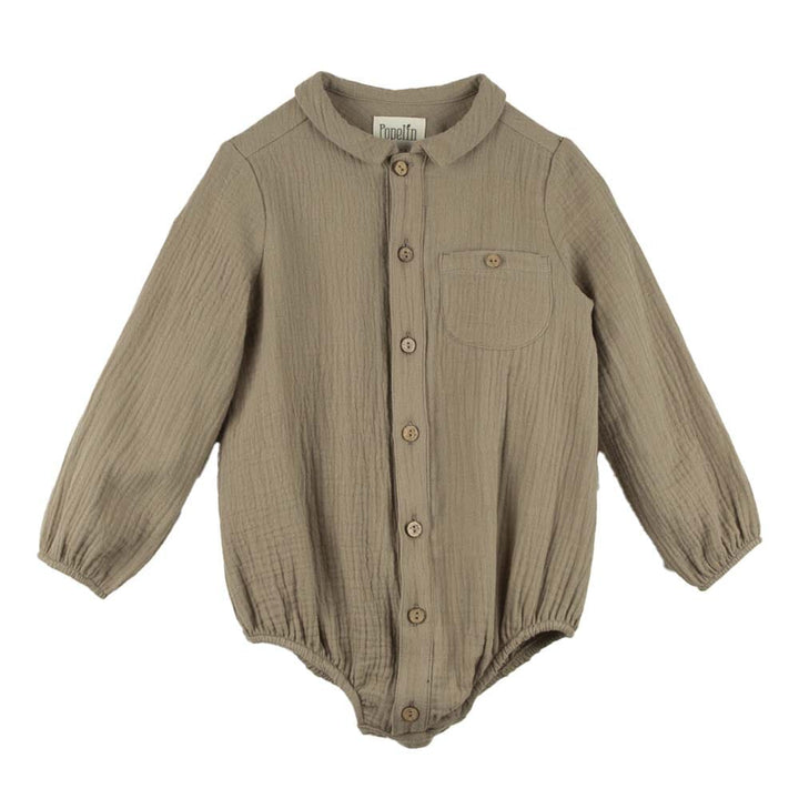 Shirt Taupe Romper Suit Bodysuits + Onesies Popelin 