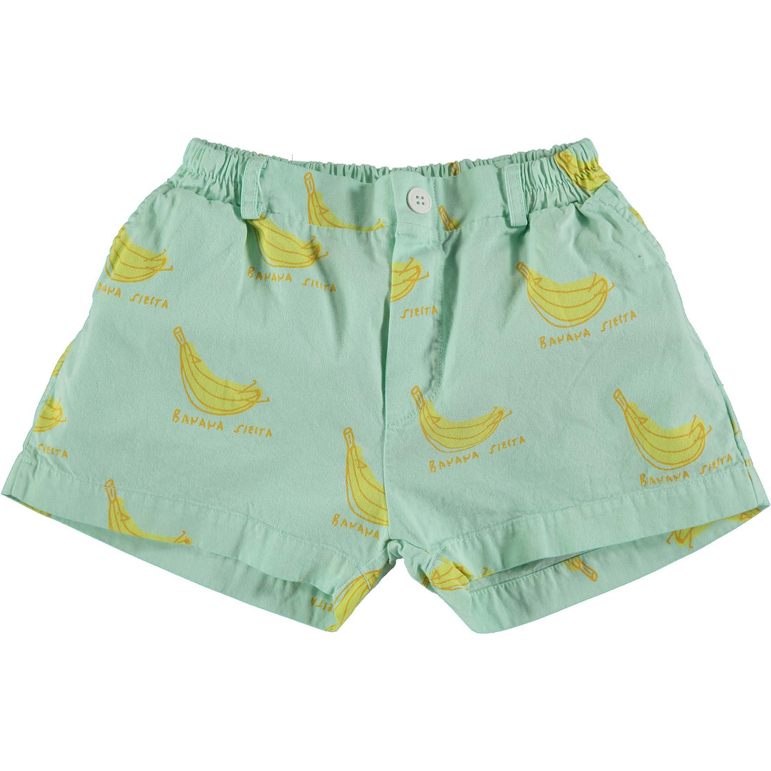 Shorts Button Banana Siesta - Dusty Aqua