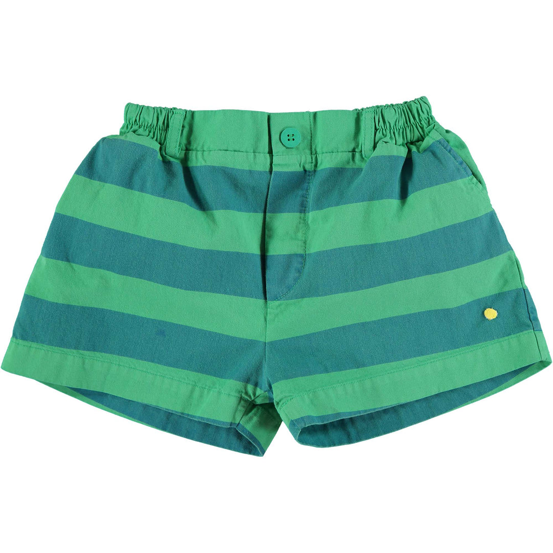 Shorts Button Wide Stripe - Green Shorts BonMot 