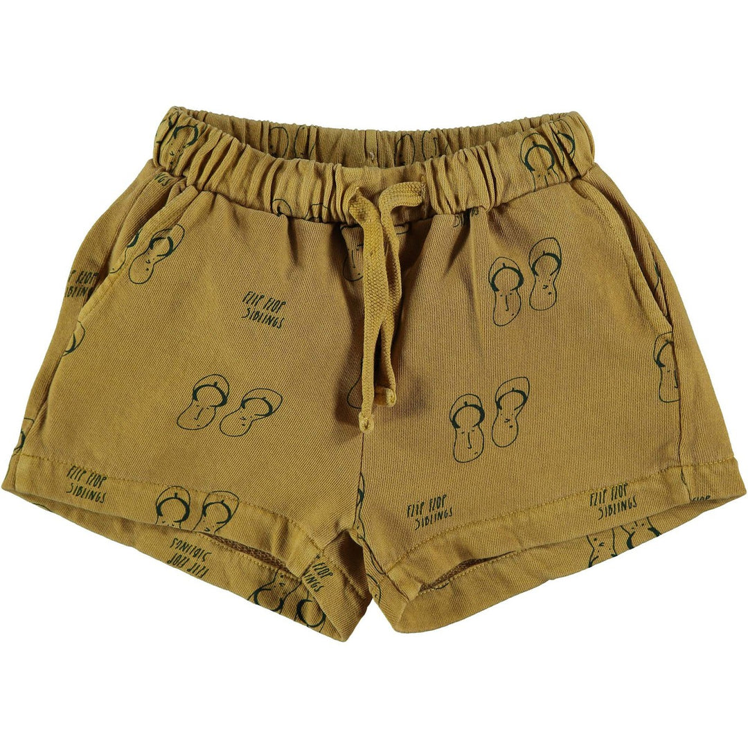 Shorts Fleece Siblings - Mustard Shorts BonMot 