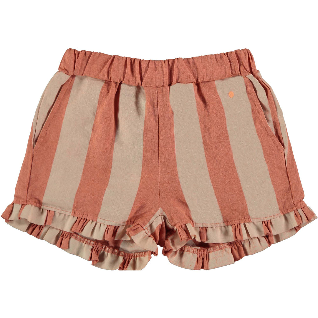 Shorts Frill Wide Stripe - Terracotta Shorts BonMot 