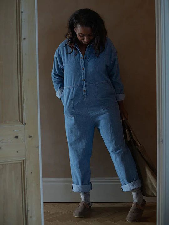 The Denim Boiler Suit Women's - Light Denim One Pieces The Simple Folk 