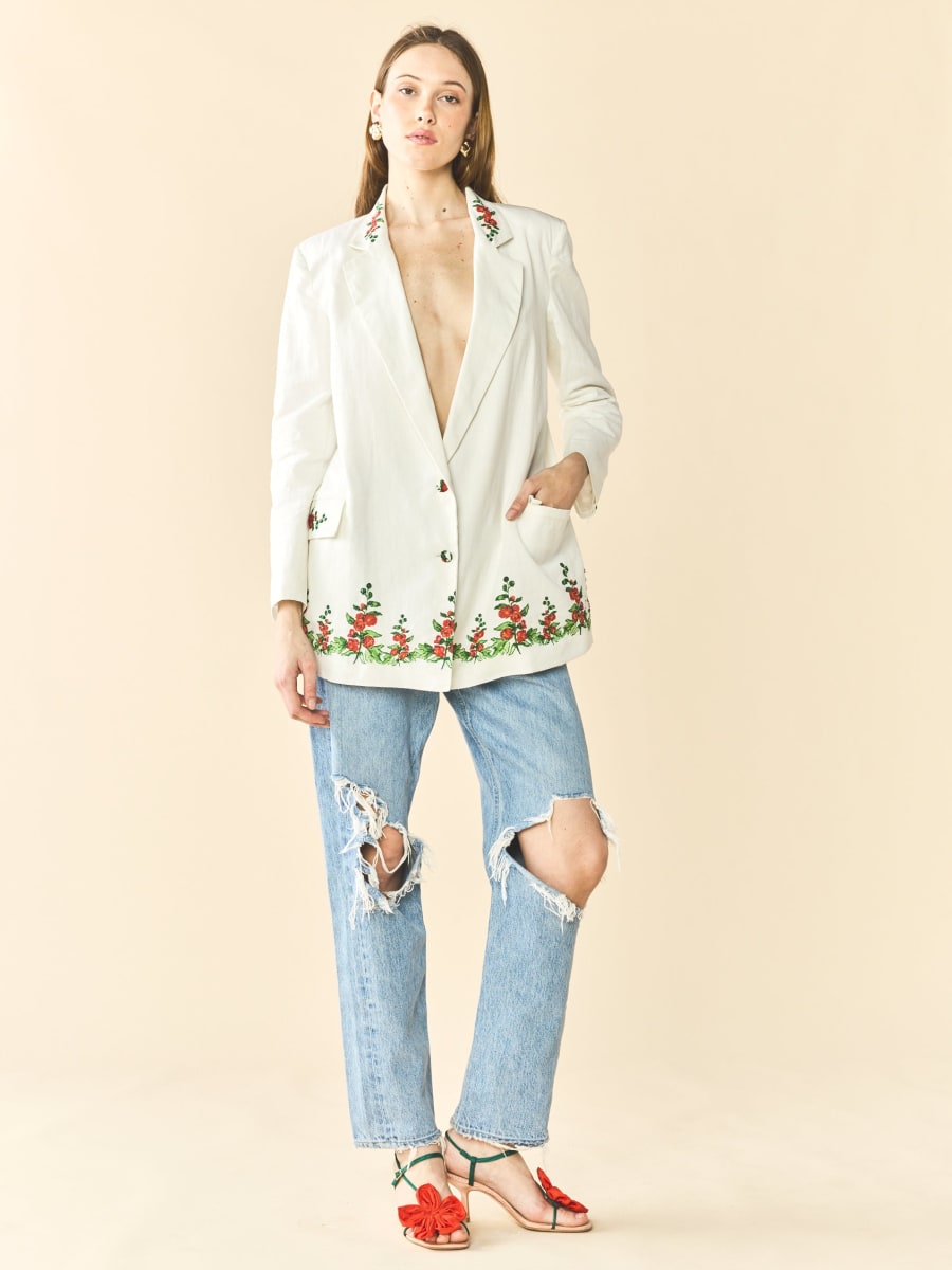 Sloan Blazer x Larsen McDowell - White Larsen Watercolor