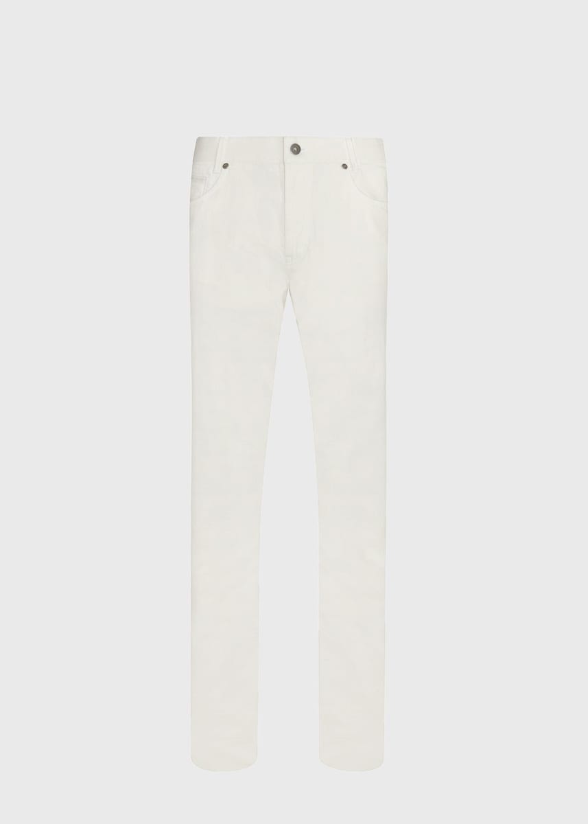 5-Pocket White Jean Pant - White