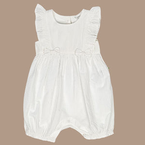 Chantilly Swiss Dot Romper - Crisp White