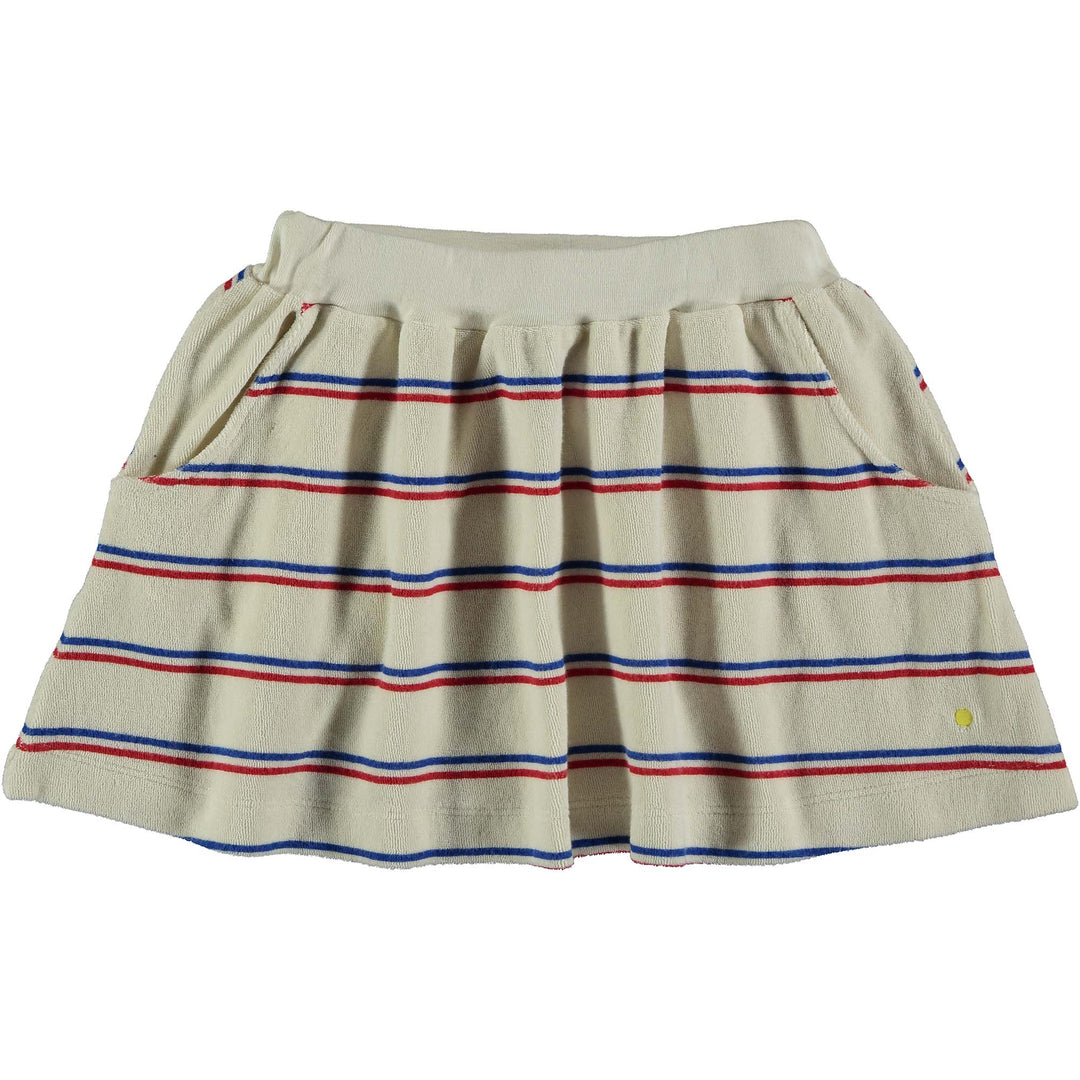 Skirt Terry Bistripe - Ivory Dresses + Skirts BonMot 