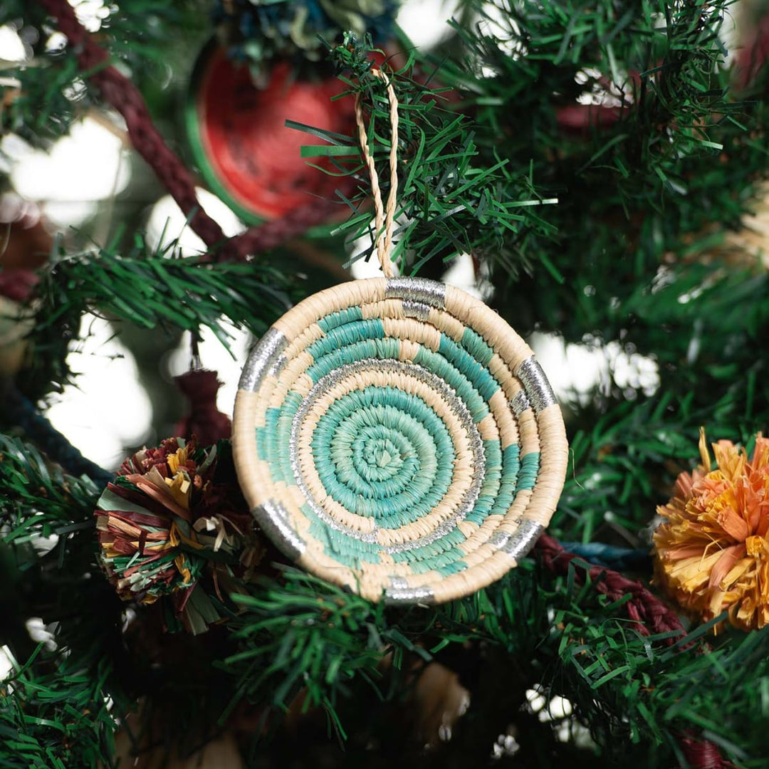 Blue & Silver Metallic Basket Ornament