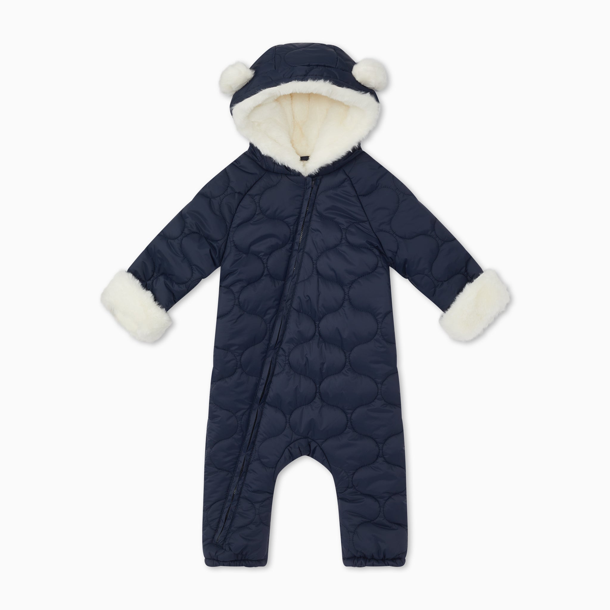 Recycled Waterproof Quilted Pramsuit Navy Manymoons