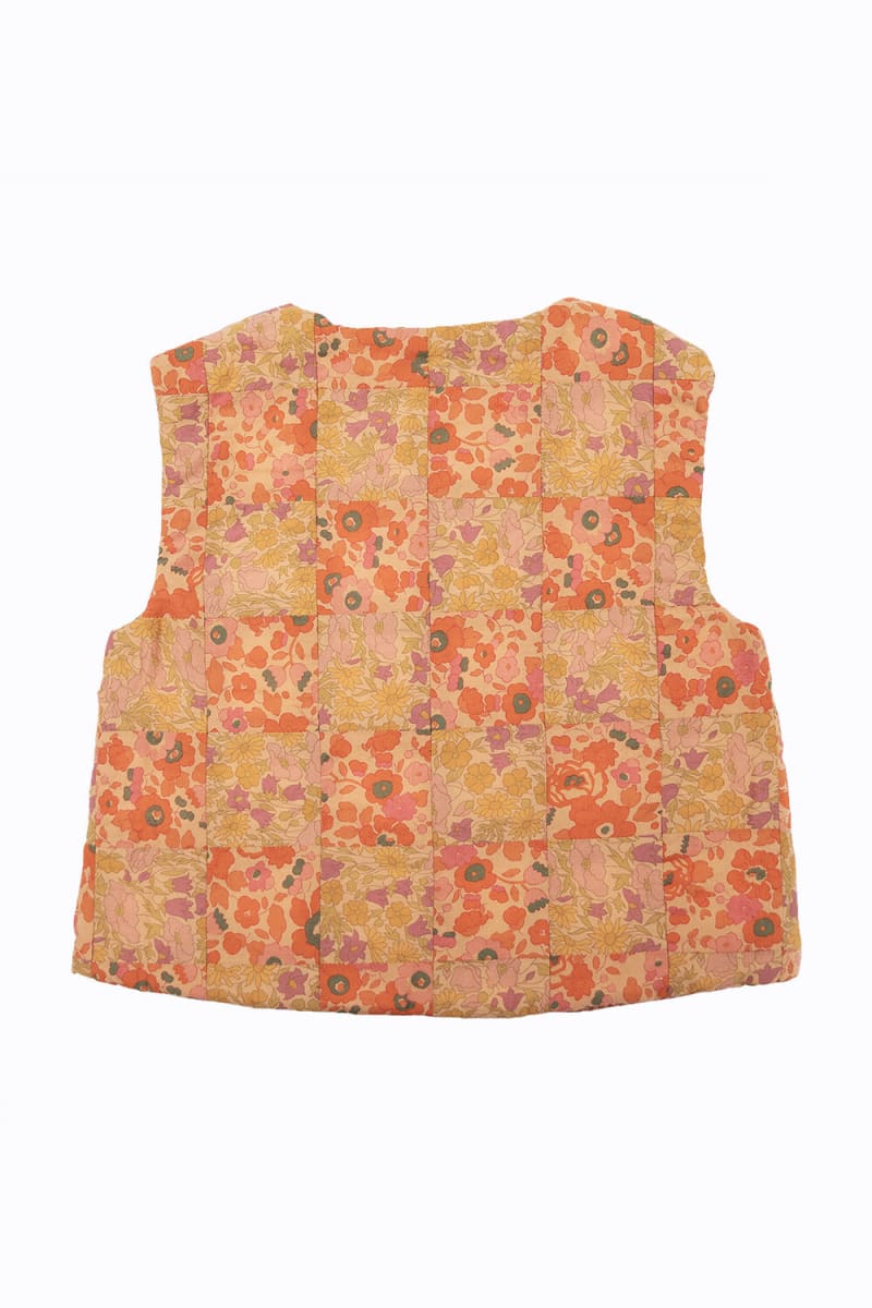 Baby Vest Salmon Liberty Patchwork