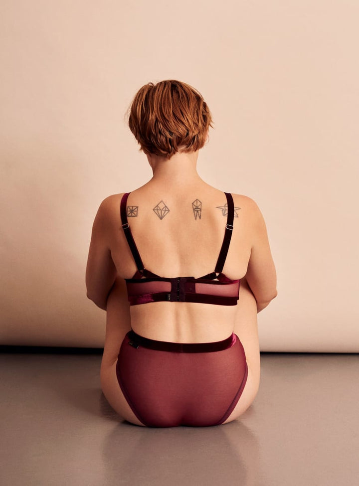 Love Stands Up For What's Right Longline Triangle Bra - Burgundy