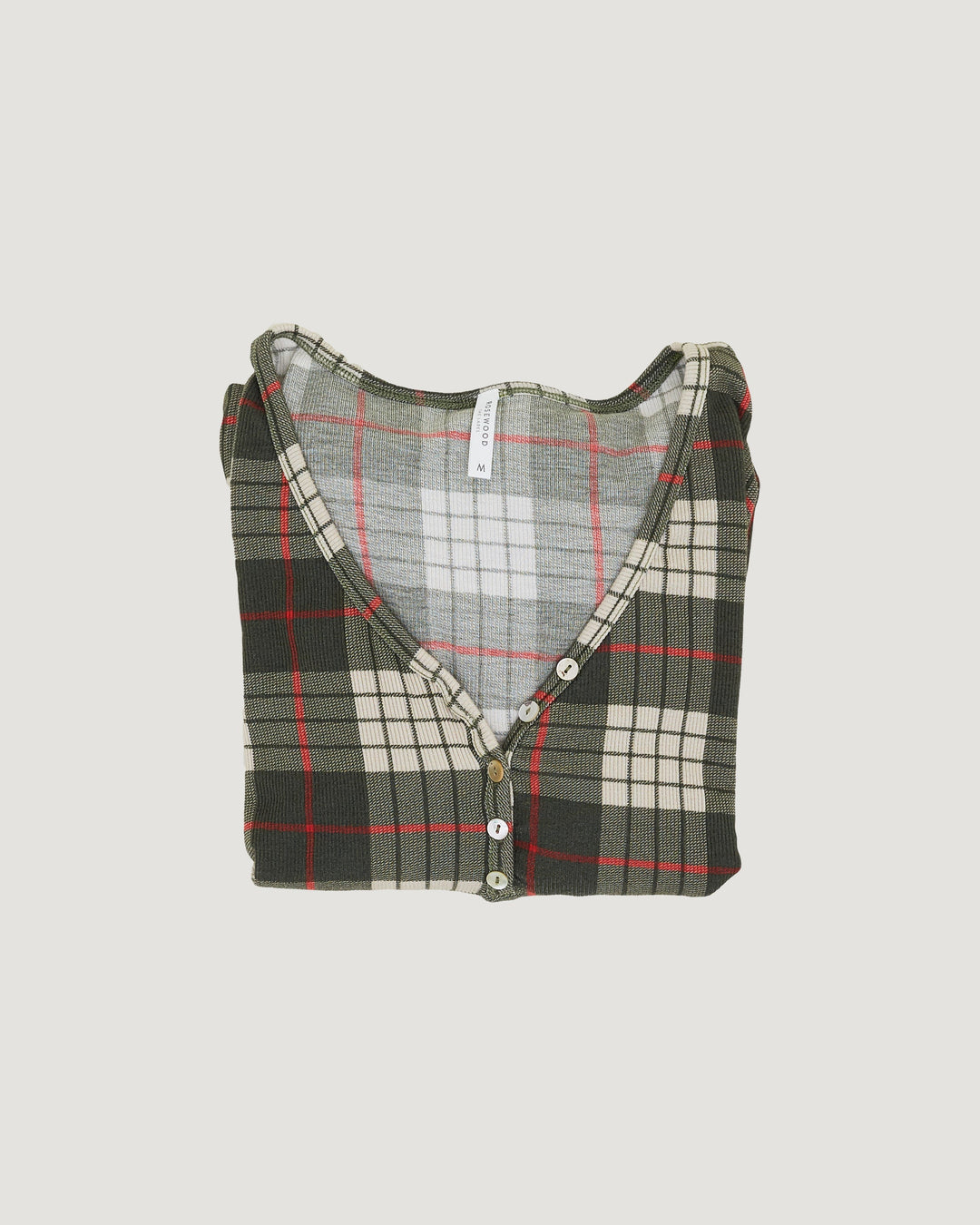 Mama Henley Top - Winter Plaid