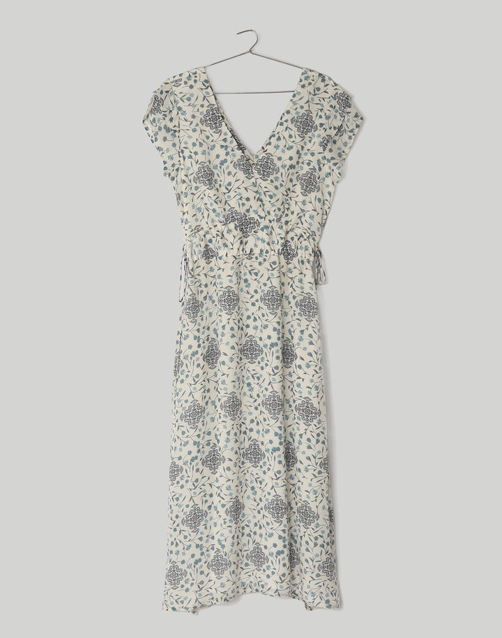 Sapphire Haze Drawstring Maxi Dress - Sapphire Garden