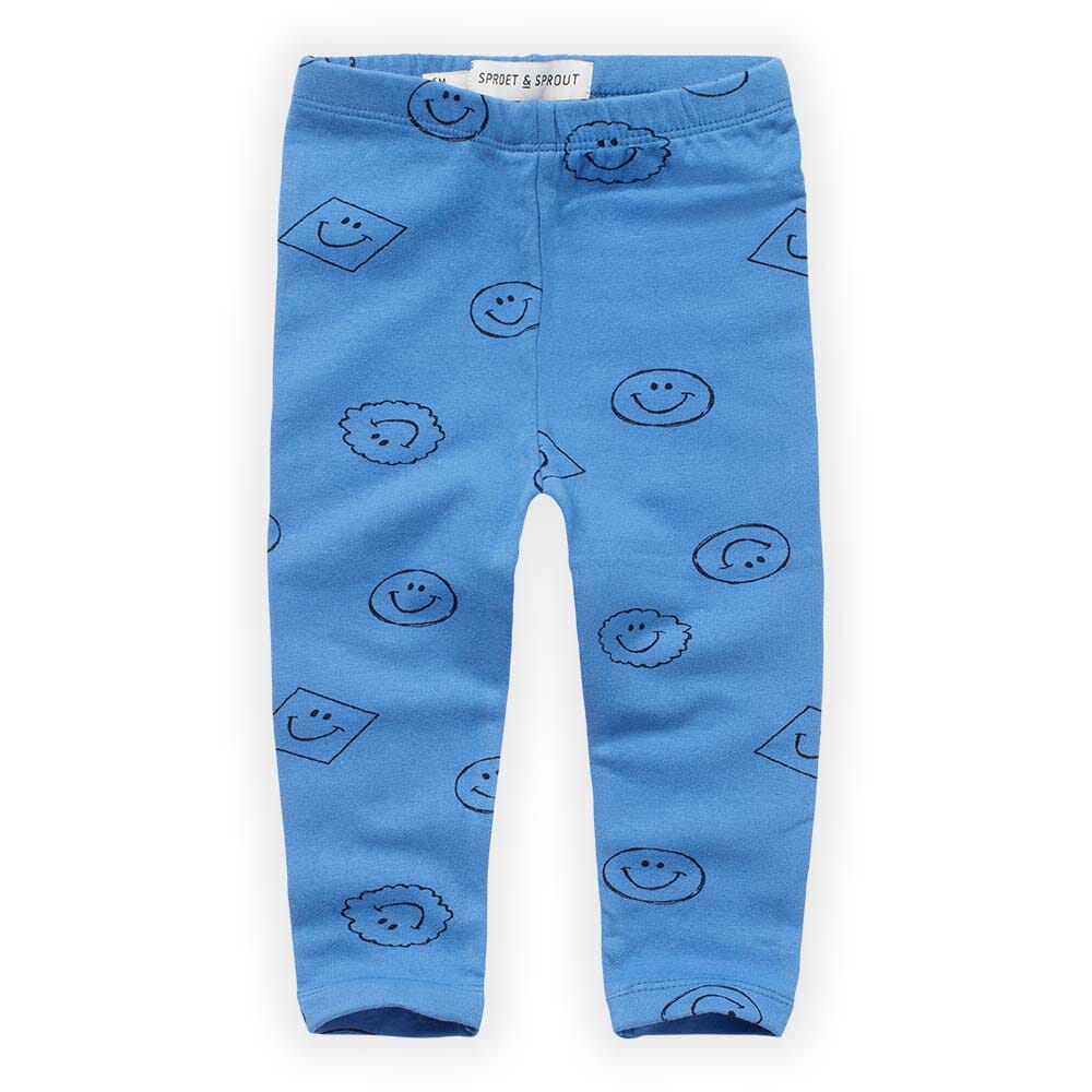 Smiley Print Legging - Molecule Blue