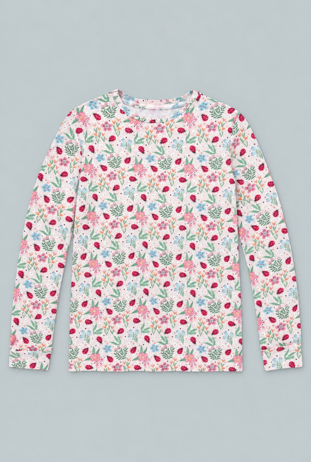 Ladybug Flower Garden Big Kid Pajama Set - Ladybug Garden