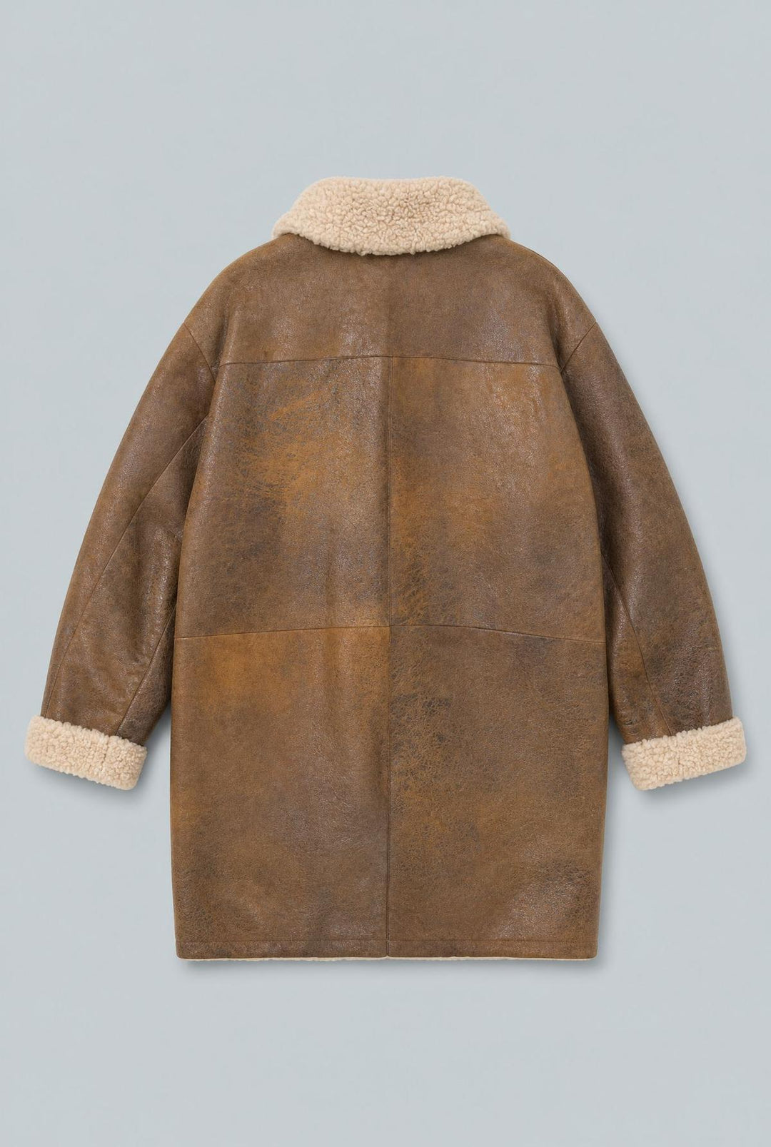 Brown Shearing Long Coat - Brown