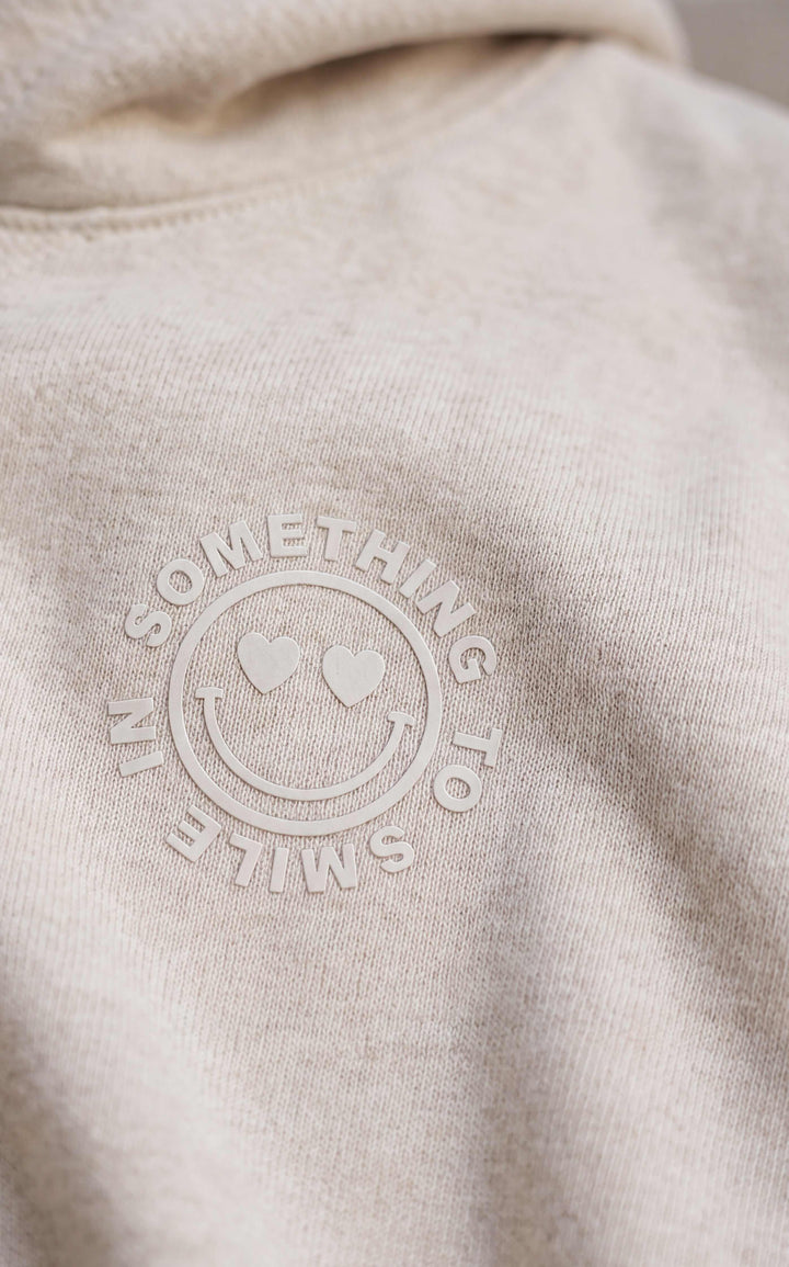 Something To Smile In Hoodie - Oatmeal