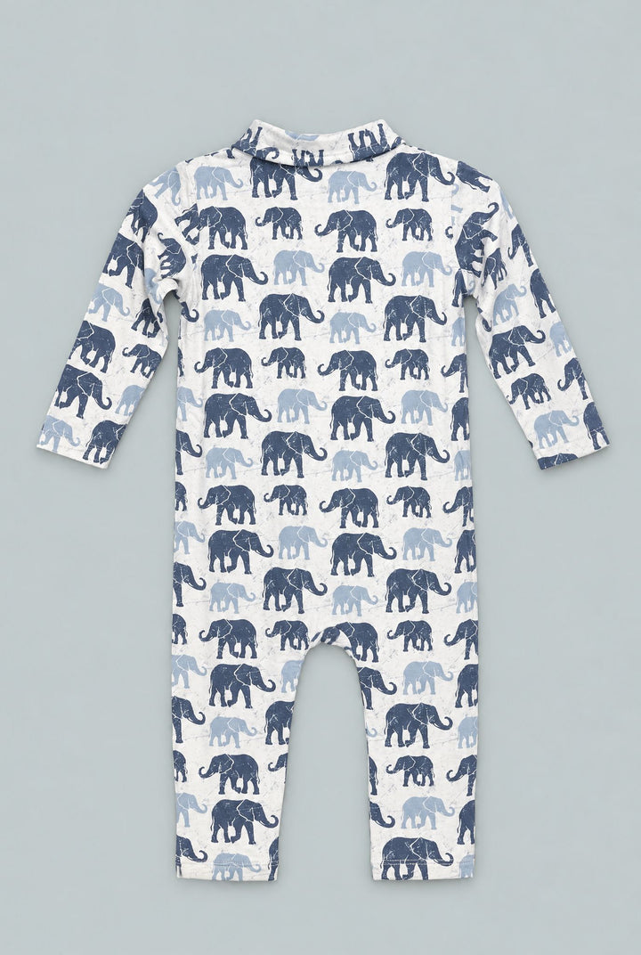 Blue Elephant Polo Romper - Ethan's Elephants