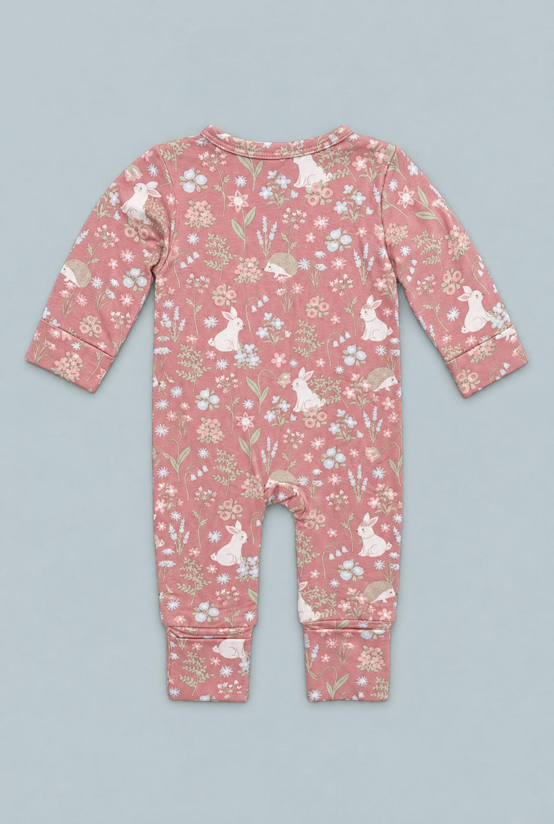 Pink Bunny Floral Convertible Romper - Woodland Bunny