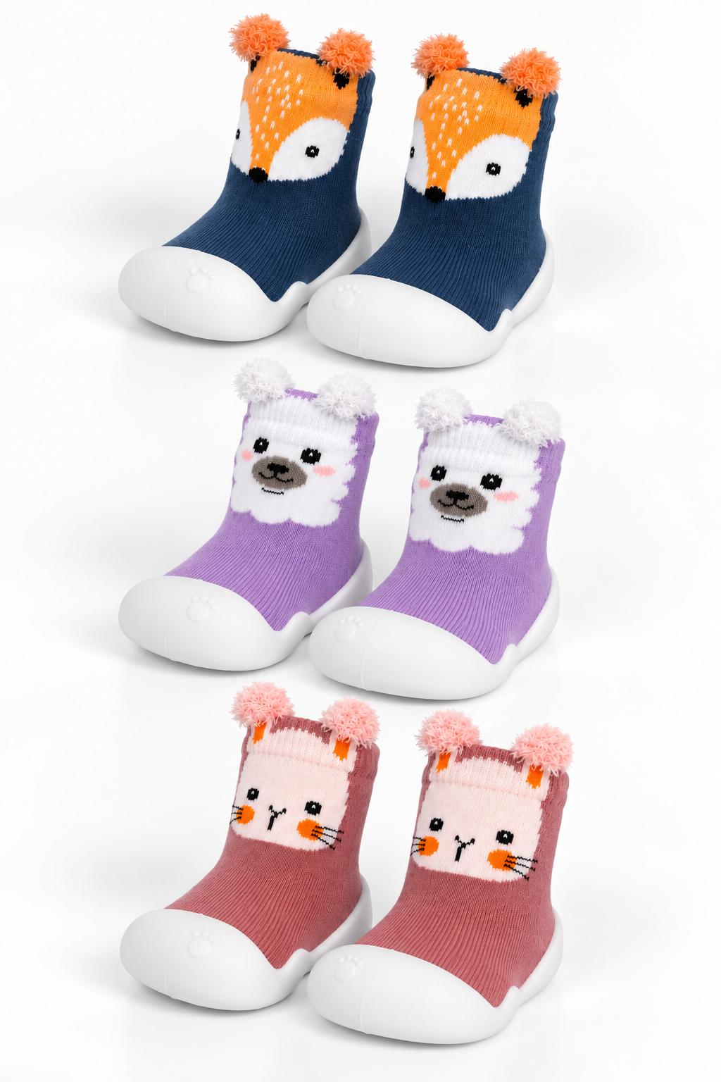 Romp Stomp SlipKix 3-Pack - Farm & Forest