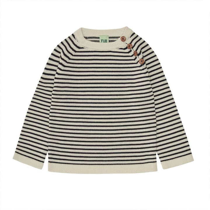 Striped Sweater - Ecru/Dark Navy Sweaters FUB 