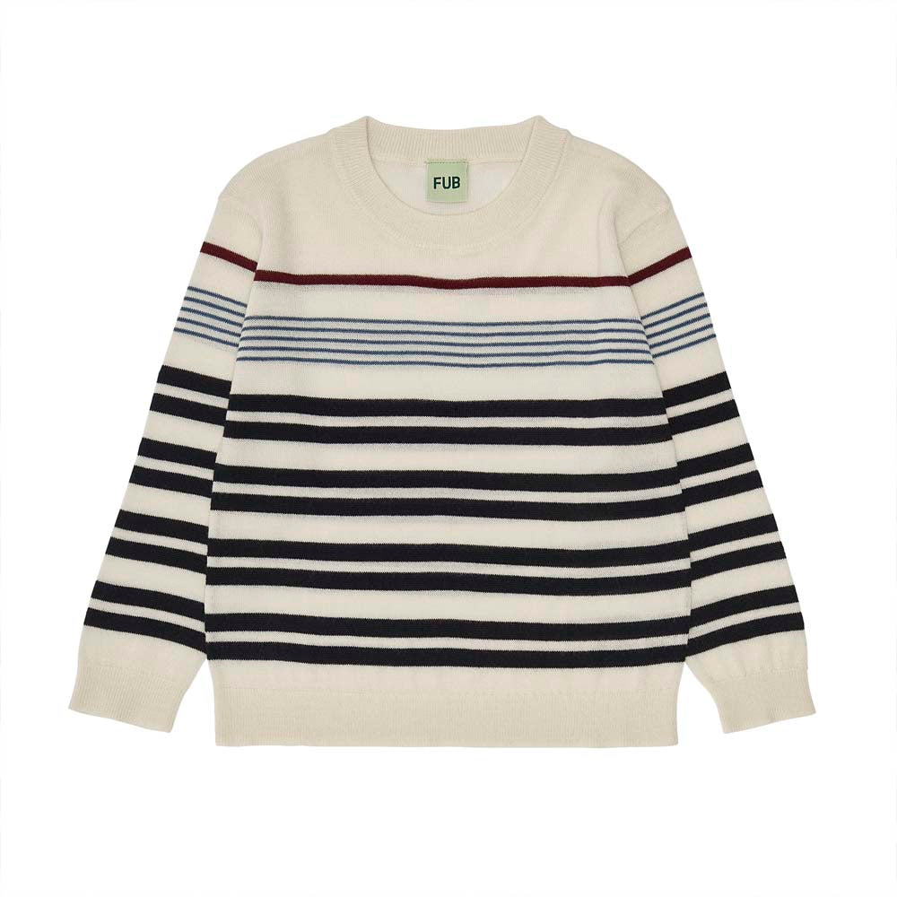Striped Sweater - Ecru/Dark Navy/Indigo/Berry