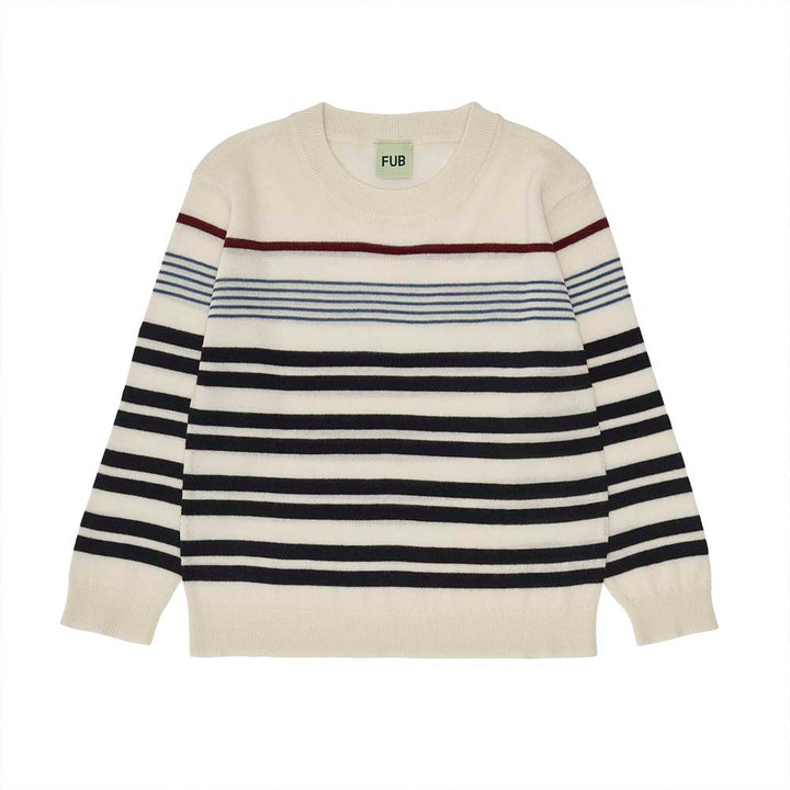 Striped Sweater - Ecru/Dark Navy/Indigo/Berry