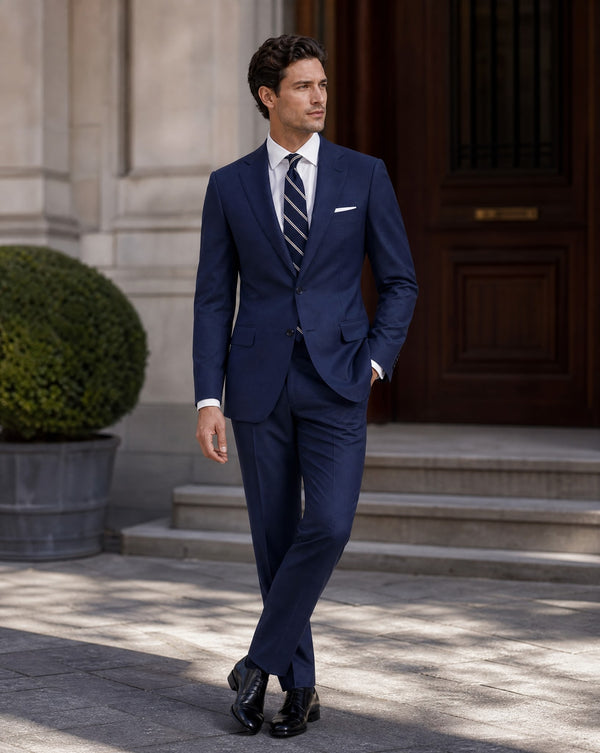 Super 110s Wool Paul Suit - Mid Blue