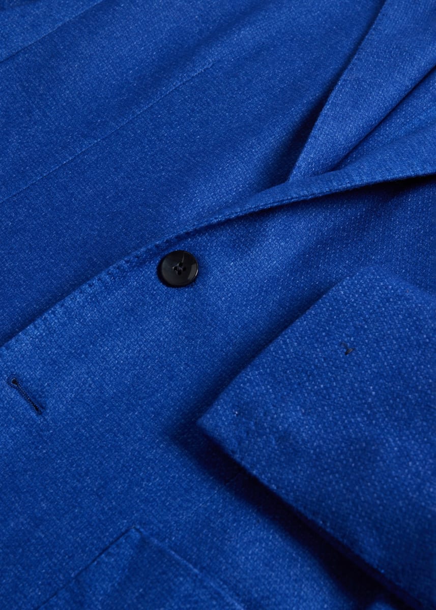 Wool Blend Garment Dyed Jacket - Royal Blue