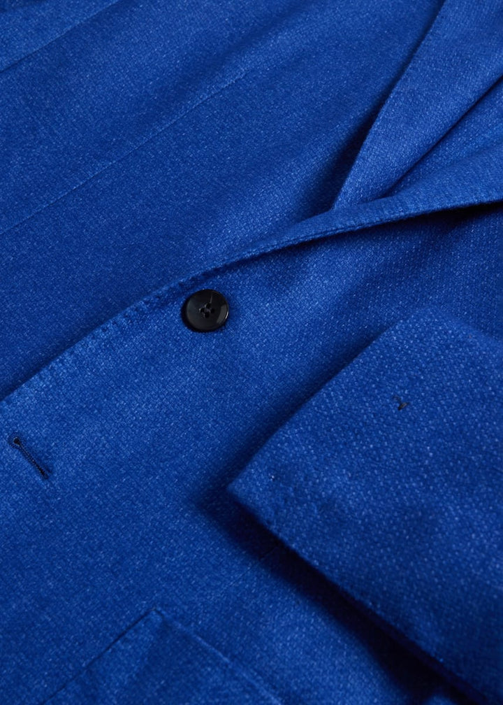 Wool Blend Garment Dyed Jacket - Royal Blue