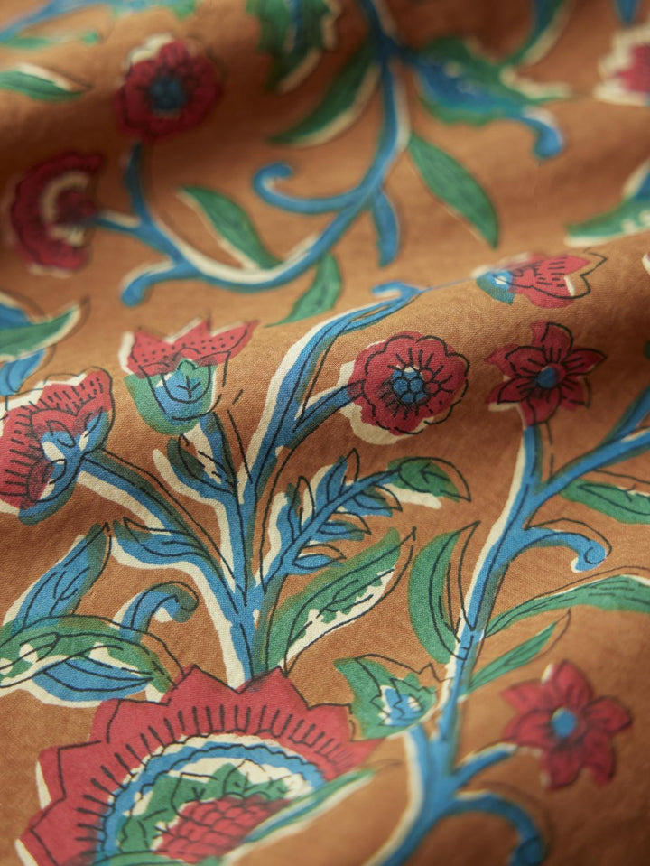 Courtney Ruffled Top - Tawny/Multicolor Floral print