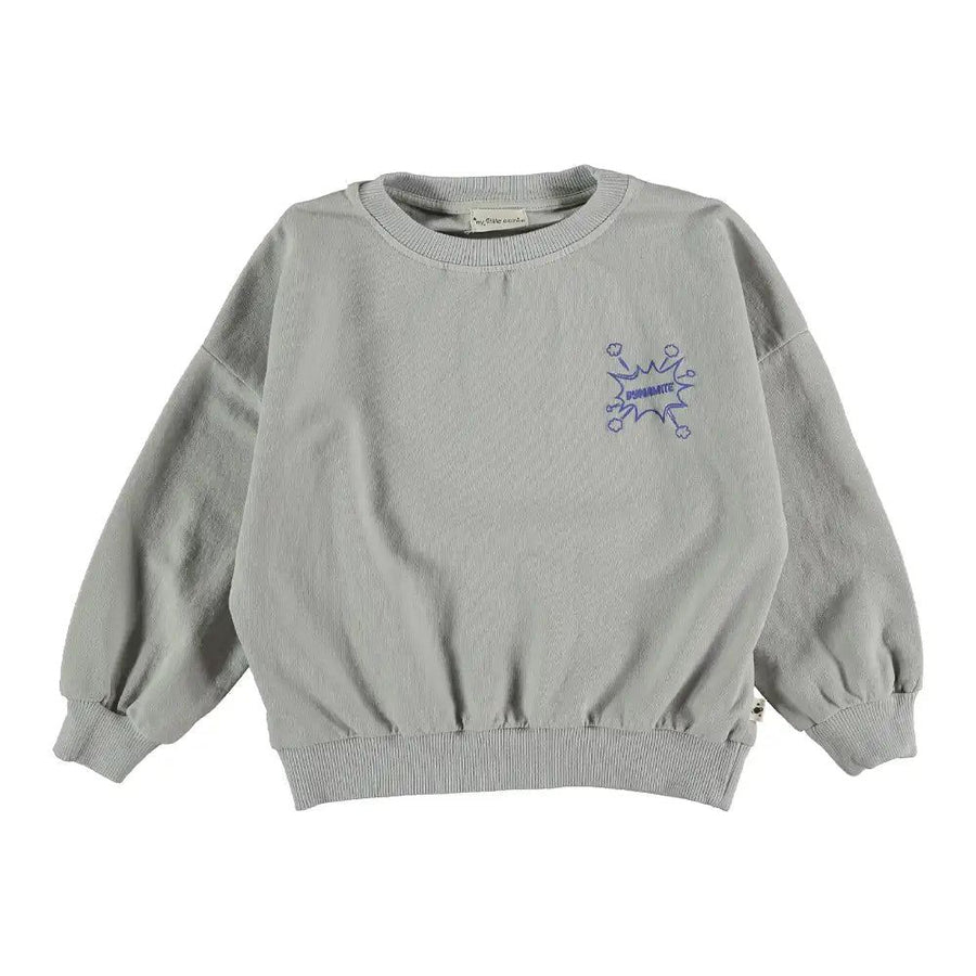 Kids Organic & Recycled Fleece Sweatshirt - Light Grey Sweatshirts My Little Cozmo 