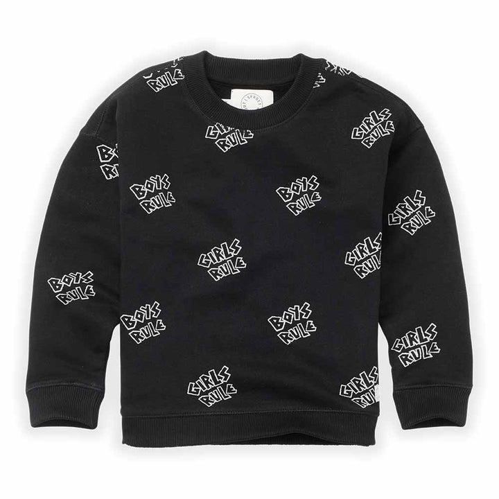 Sweatshirt Rules Print - Black