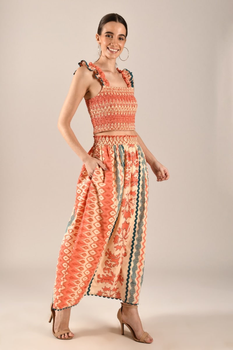 Maira Maxi Skirt - Coral
