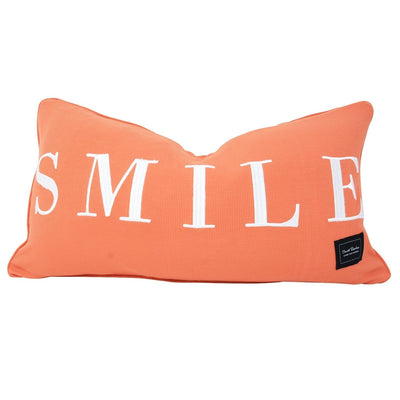 Smile Pillow Sham - Apricot Ribbed
