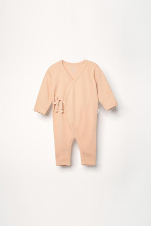 Organic Pima Cotton Baby Kimono Jumpsuit - Pink
