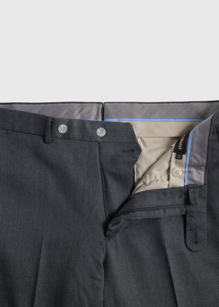Soft Wool Twill Trouser - Mid Grey