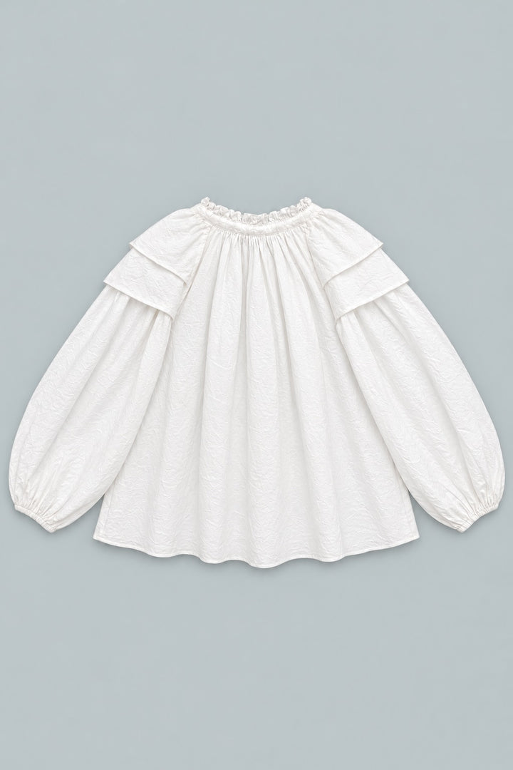 Ruffle Top - White
