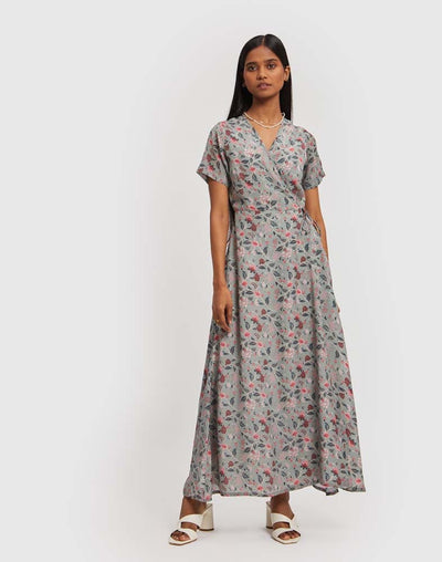 Maxi Wrap Dress - Green