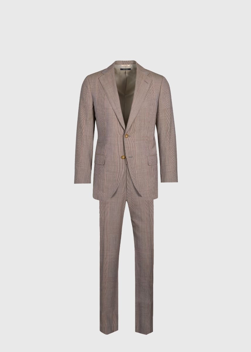 Wool Plaid Suit - Brown - Suit