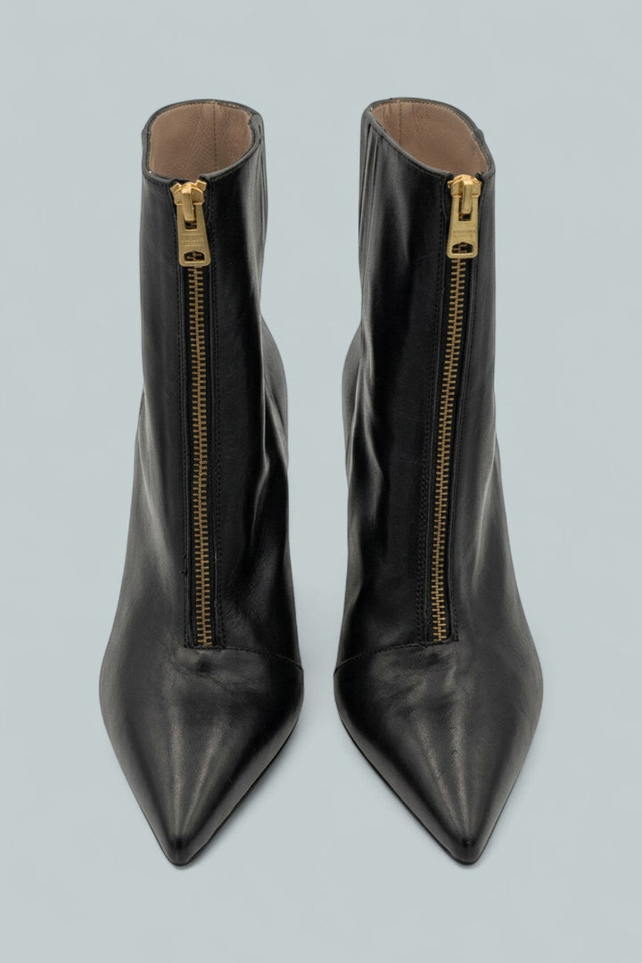 Natasha Leather Ankle Boots - Black/Warm