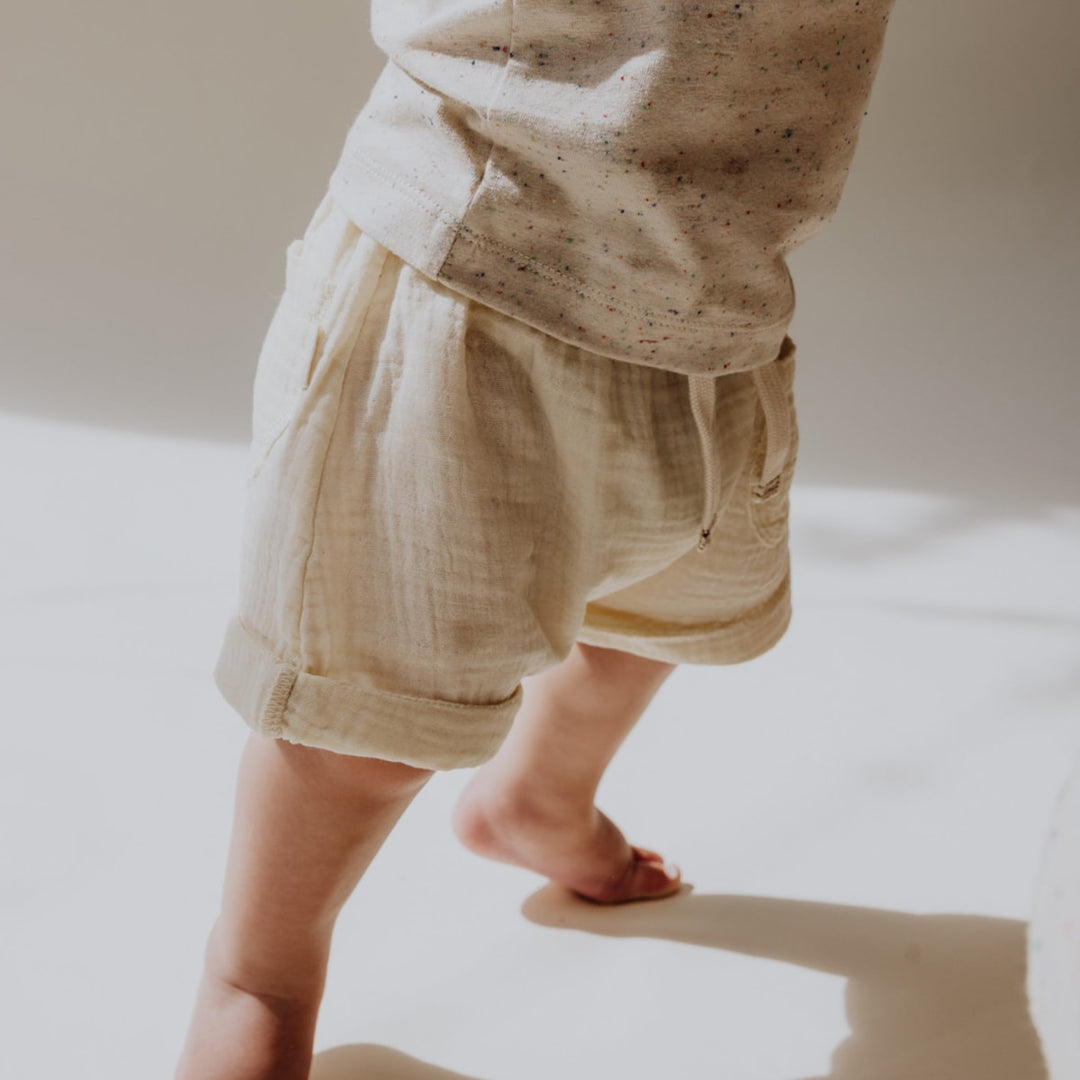 Gauze Baby Shorts - Bone